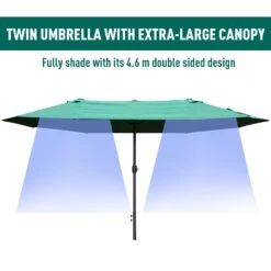 Outsunny 4.6 M Double Sided Umbrella Parasol With Cross Base - Dark Green -Home Furnishing Serie Shop 1624025879 08543900 e3a1999f 5ed9 4916 af5d da3eba398901
