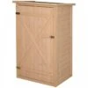 Outsunny 1.8 X 2.4ft Small Fir Wood Garden Storage Shed With Shelves