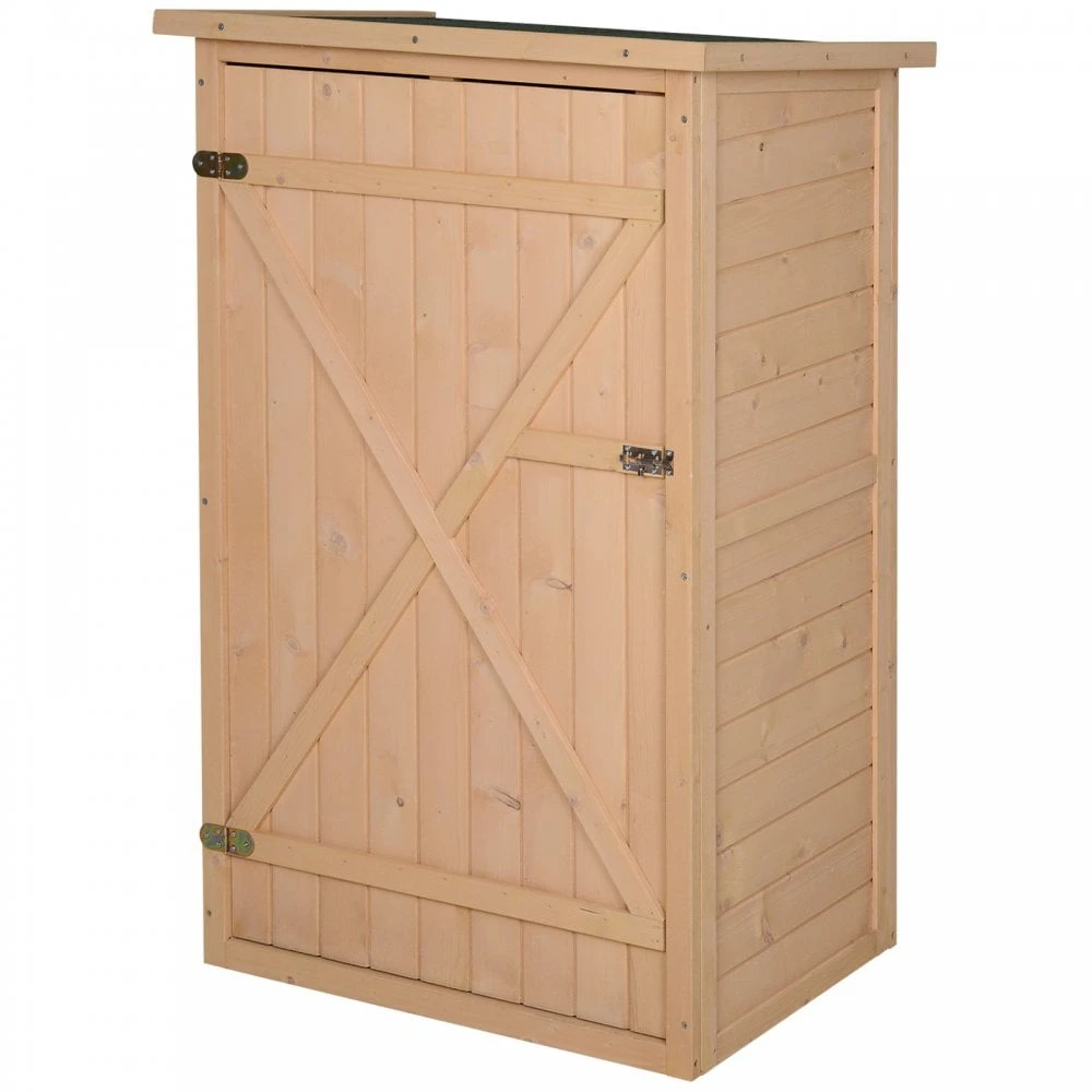 Outsunny 1.8 X 2.4ft Small Fir Wood Garden Storage Shed With Shelves 1 Outsunny 1.8 X 2.4ft Small Fir Wood Garden Storage Shed With Shelves