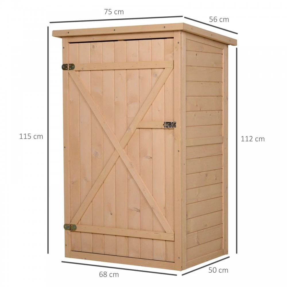 Outsunny 1.8 X 2.4ft Small Fir Wood Garden Storage Shed With Shelves 3 Outsunny 1.8 X 2.4ft Small Fir Wood Garden Storage Shed With Shelves - Image 3