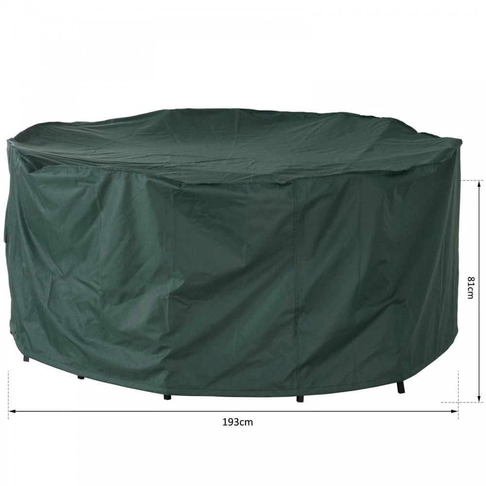 Outsunny PVC Coated Round Furniture Cover- Green 3 Outsunny PVC Coated Round Furniture Cover- Green - Image 3