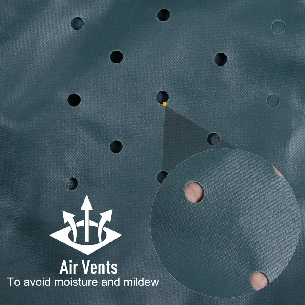 Outsunny PVC Coated Round Furniture Cover- Green 5 Outsunny PVC Coated Round Furniture Cover- Green - Image 5