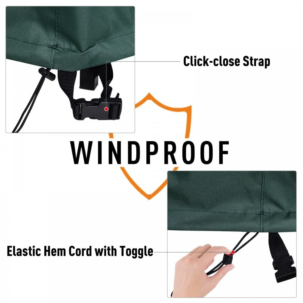 Outsunny PVC Coated Round Furniture Cover- Green 6 Outsunny PVC Coated Round Furniture Cover- Green - Image 6