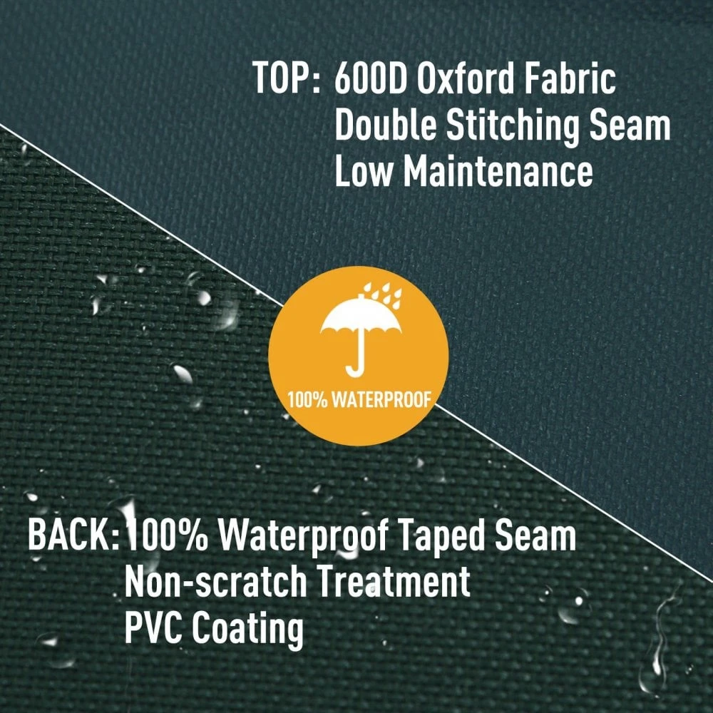 Outsunny PVC Coated Round Furniture Cover- Green 7 Outsunny PVC Coated Round Furniture Cover- Green - Image 7