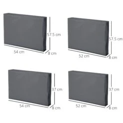 Outsunny Seat Cushion Cover Replacement Set - Grey -Home Furnishing Serie Shop 1624028620 99725800