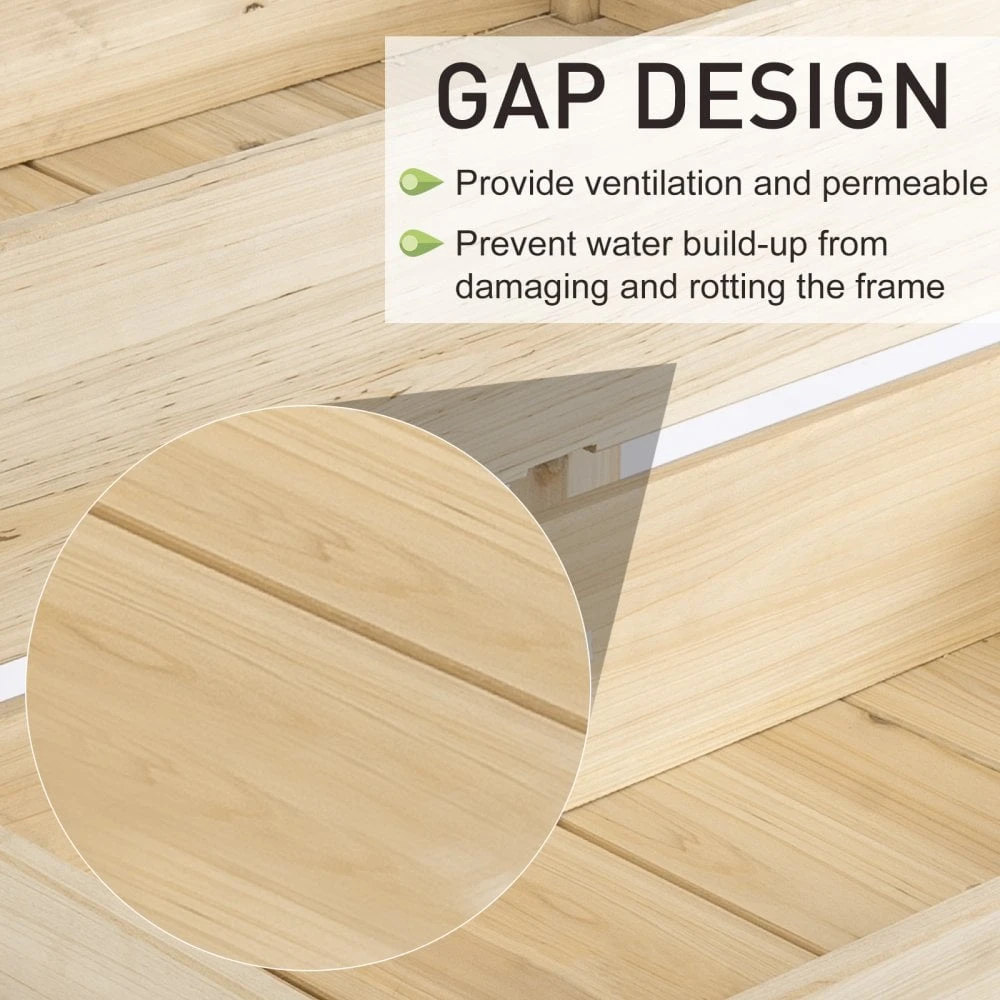 Outsunny 2-Piece Solid Fir Wood Plant Raised Bed 8 Outsunny 2-Piece Solid Fir Wood Plant Raised Bed - Image 8
