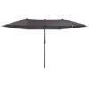 Outsunny 4.6m Garden Parasol Double-Sided Sun Umbrella Patio Market Shelter Canopy Shade Outdoor Grey