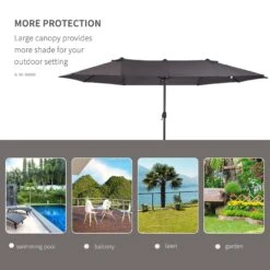 Outsunny 4.6m Garden Parasol Double-Sided Sun Umbrella Patio Market Shelter Canopy Shade Outdoor Grey 13 Outsunny 4.6m Garden Parasol Double-Sided Sun Umbrella Patio Market Shelter Canopy Shade Outdoor Grey -Home Furnishing Serie Shop 1624029842 01574300 185b397d 2810 46a4 8ce3 b1b8613574f5