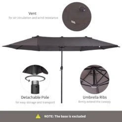 Outsunny 4.6m Garden Parasol Double-Sided Sun Umbrella Patio Market Shelter Canopy Shade Outdoor Grey 14 Outsunny 4.6m Garden Parasol Double-Sided Sun Umbrella Patio Market Shelter Canopy Shade Outdoor Grey -Home Furnishing Serie Shop 1624029845 95902300 0129b7c5 76d2 41a3 a725 adbedf002443