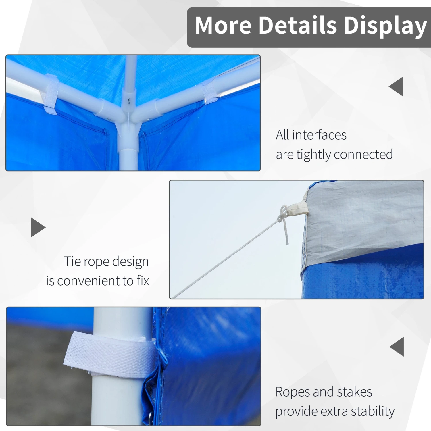 Oasis 4 X 3 M Steel Frame Gazebo/ Party Tent With Window - Blue 4 Oasis 4 X 3 M Steel Frame Gazebo/ Party Tent With Window - Blue - Image 4