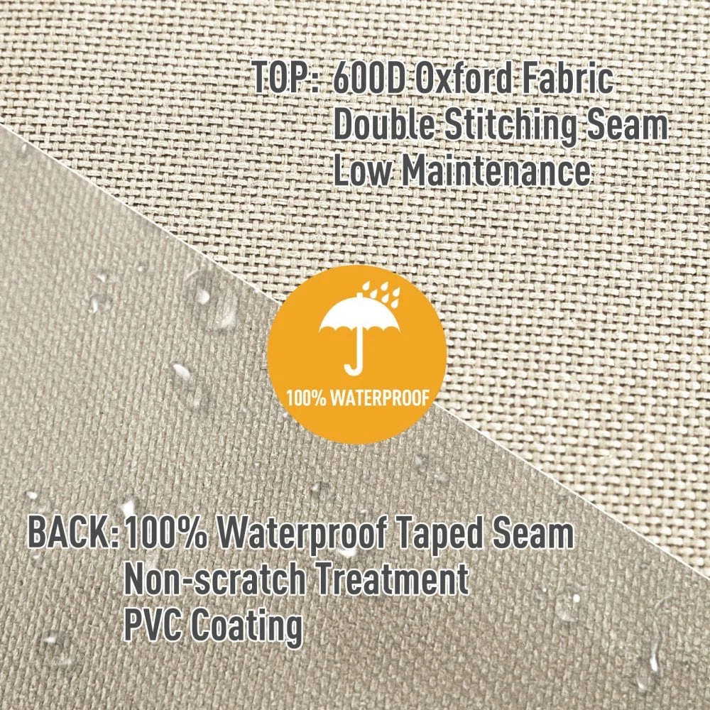 Outsunny Rattan 3 Seat Bench Waterproof Furniture Cover - Beige 5 Outsunny Rattan 3 Seat Bench Waterproof Furniture Cover - Beige - Image 5