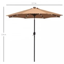 Outsunny 24 LED Solar Powered Parasol Umbrella-Brown 11 Outsunny 24 LED Solar Powered Parasol Umbrella-Brown -Home Furnishing Serie Shop 1624031159 98710800