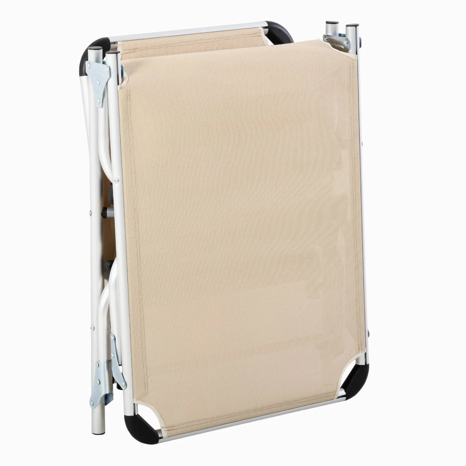 Outsunny Folding Reclining Sun Lounger With Pillow - Khaki 8 Outsunny Folding Reclining Sun Lounger With Pillow - Khaki - Image 8