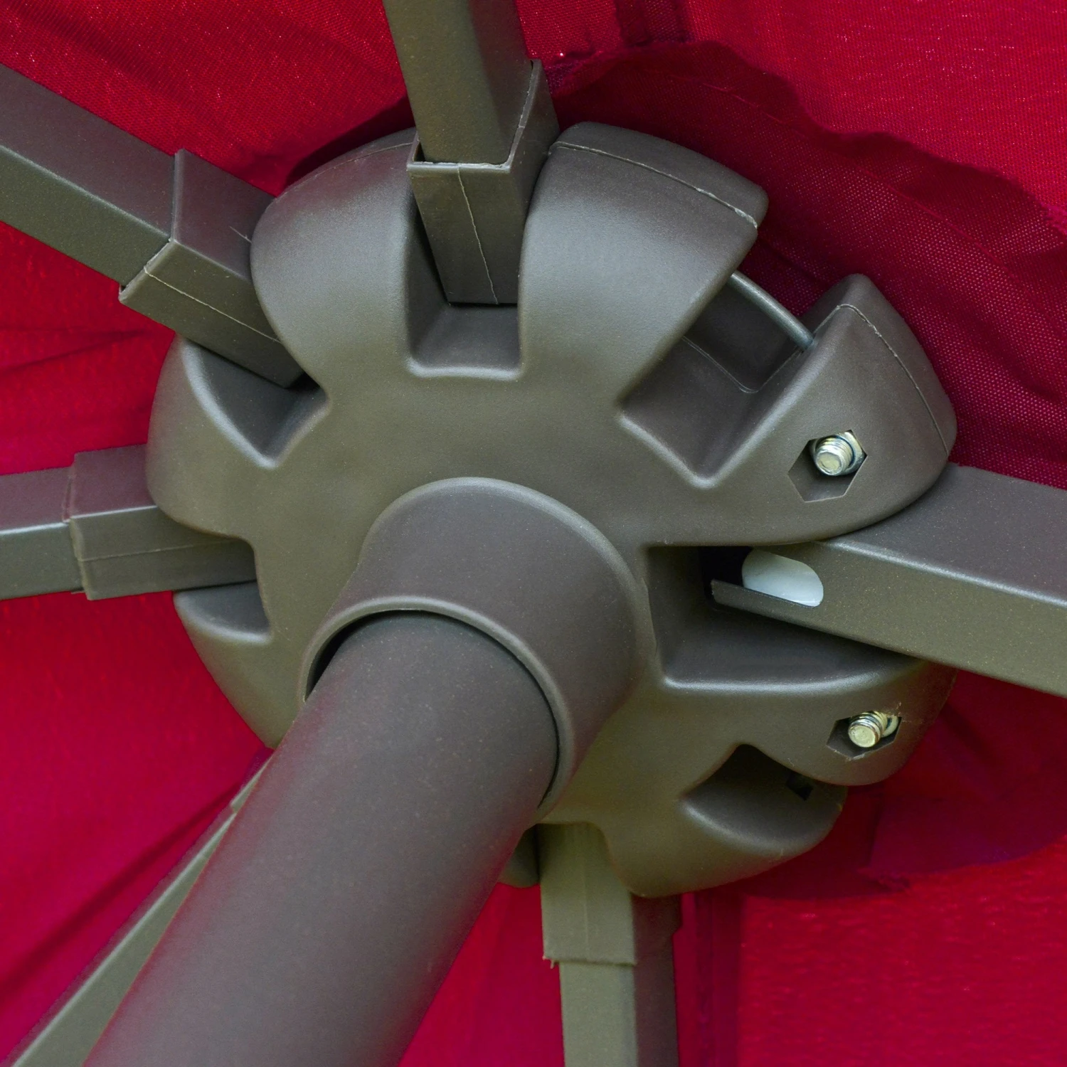 Oasis 4.6 M Double Sided Umbrella Parasol With Cross Base - Red 4 Oasis 4.6 M Double Sided Umbrella Parasol With Cross Base - Red - Image 4