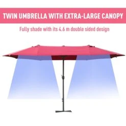 Oasis 4.6 M Double Sided Umbrella Parasol With Cross Base - Red 14 Oasis 4.6 M Double Sided Umbrella Parasol With Cross Base - Red -Home Furnishing Serie Shop 1624031538 37953200 0613ea49 e359 4afe 8b7d 18e8181d6ec8