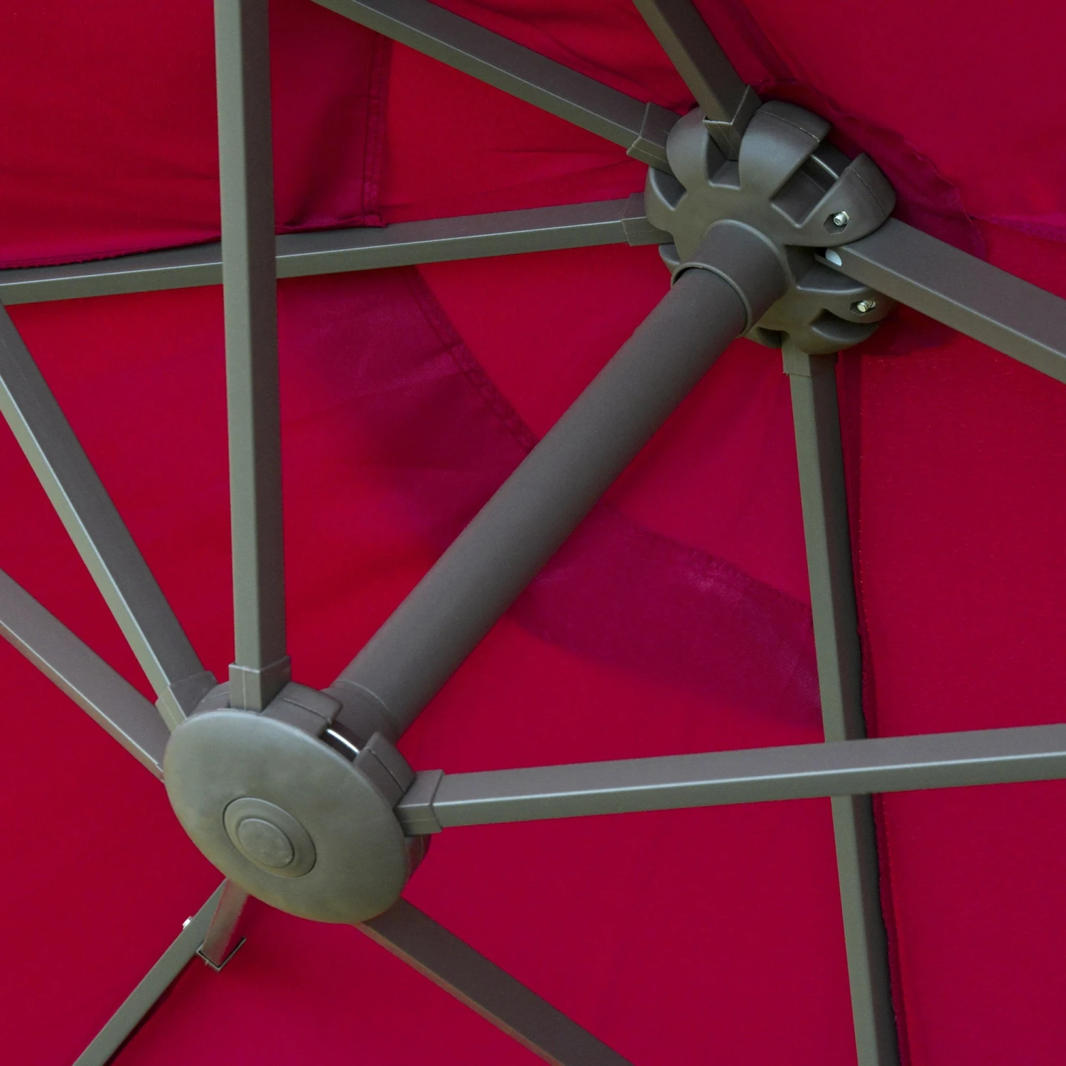 Oasis 4.6 M Double Sided Umbrella Parasol With Cross Base - Red 7 Oasis 4.6 M Double Sided Umbrella Parasol With Cross Base - Red - Image 7