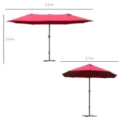 Oasis 4.6 M Double Sided Umbrella Parasol With Cross Base - Red 16 Oasis 4.6 M Double Sided Umbrella Parasol With Cross Base - Red -Home Furnishing Serie Shop 1624031545 05834200 98b64ea3 fd65 4dc2 8cbb b8fa41e766a1