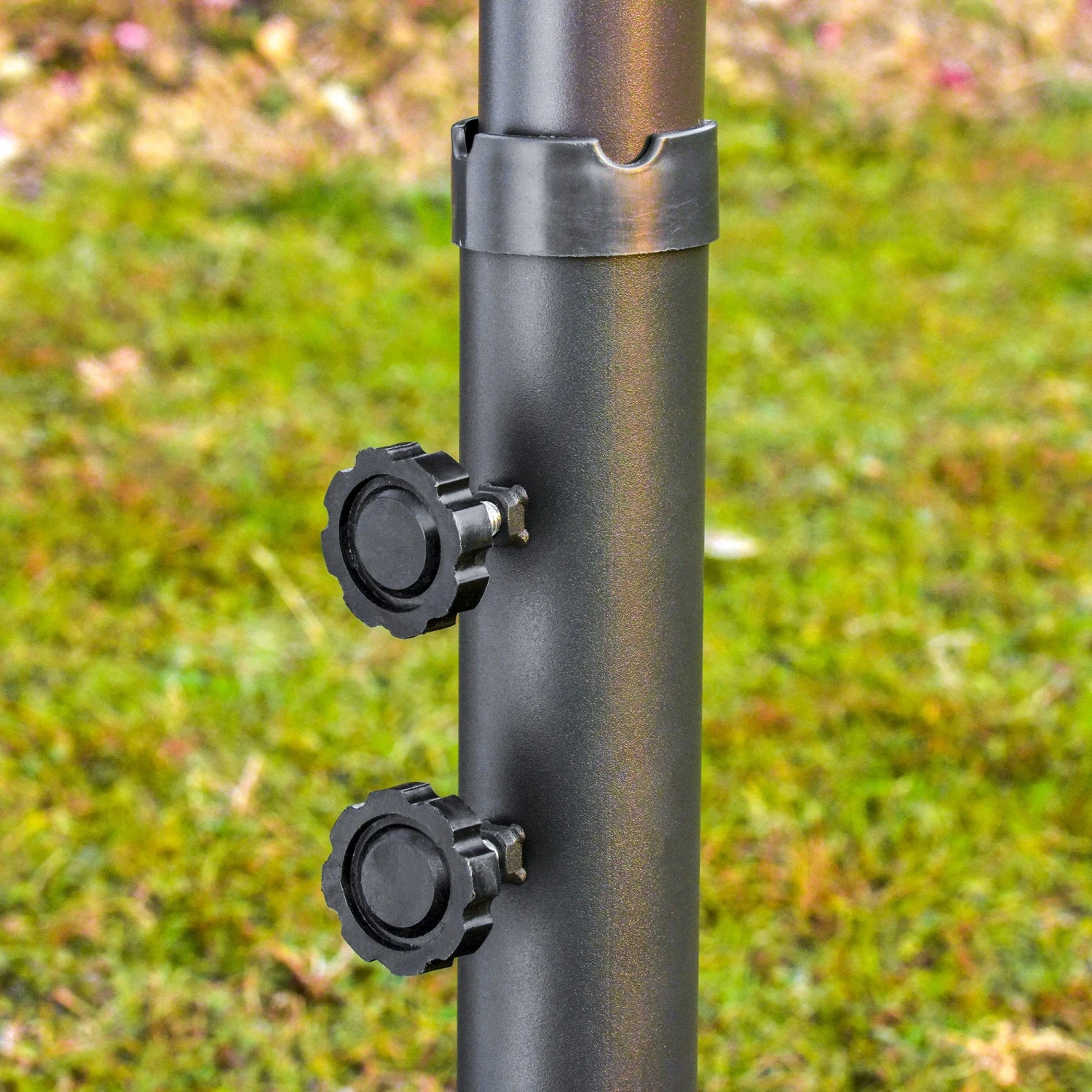 Oasis 4.6 M Double Sided Umbrella Parasol With Cross Base - Red 9 Oasis 4.6 M Double Sided Umbrella Parasol With Cross Base - Red - Image 9