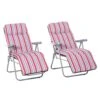 Outsunny Lounger Set - Red/White