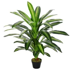 Outsunny 110 Cm Artificial Dracaena Plant With Pot