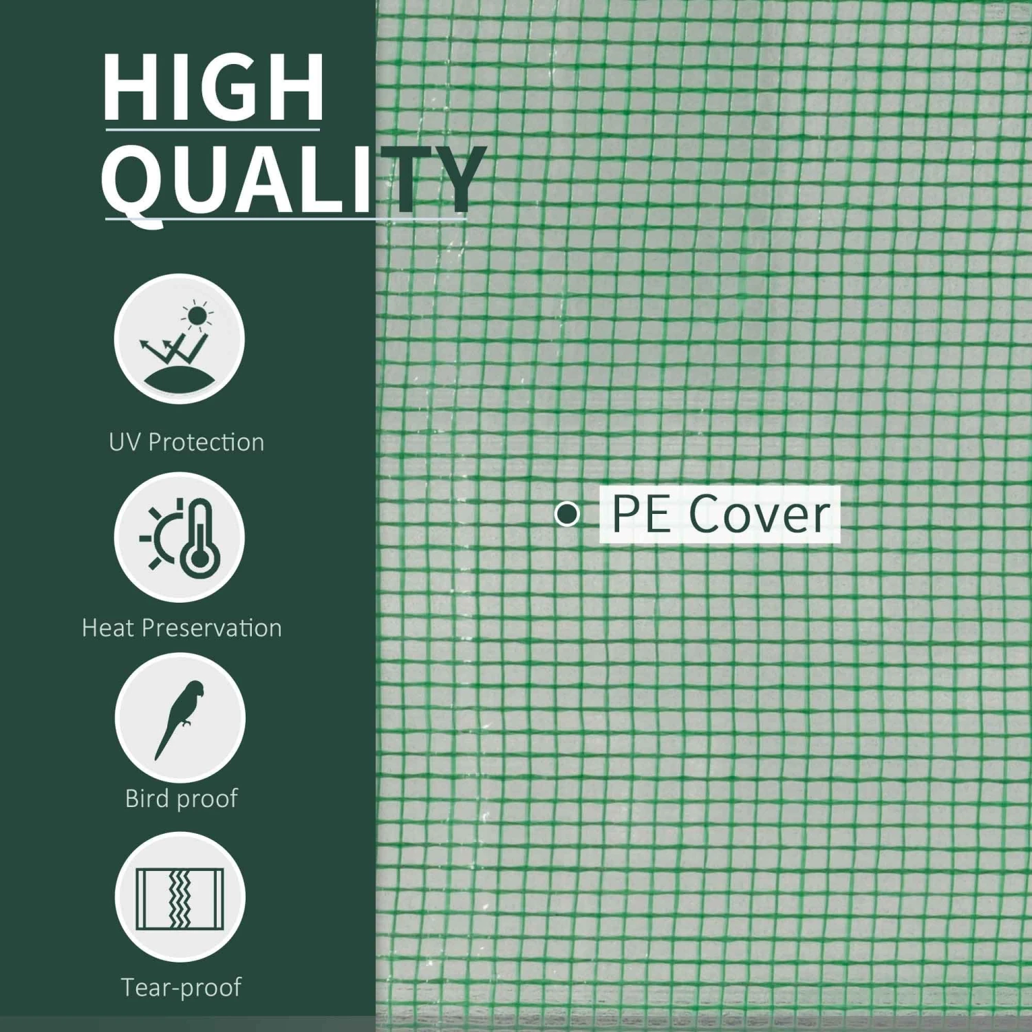 Outsunny Tunnel Greenhouse Green Grow House Steel Frame Garden Outdoor 200 X 100 X 80cm 6 Outsunny Tunnel Greenhouse Green Grow House Steel Frame Garden Outdoor 200 X 100 X 80cm - Image 6