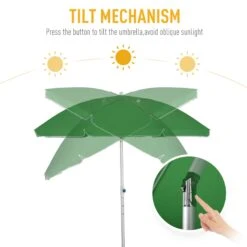 Oasis 1.9 M Beach Umbrella Parasol With Ajustable Angle And Carry Bag - Green 12 Oasis 1.9 M Beach Umbrella Parasol With Ajustable Angle And Carry Bag - Green -Home Furnishing Serie Shop 1624274810 63332600