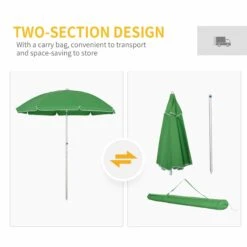 Oasis 1.9 M Beach Umbrella Parasol With Ajustable Angle And Carry Bag - Green 13 Oasis 1.9 M Beach Umbrella Parasol With Ajustable Angle And Carry Bag - Green -Home Furnishing Serie Shop 1624274813 94074300