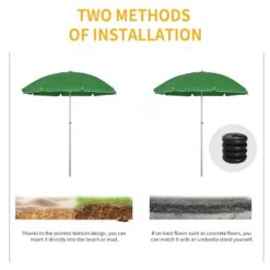 Oasis 1.9 M Beach Umbrella Parasol With Ajustable Angle And Carry Bag - Green 15 Oasis 1.9 M Beach Umbrella Parasol With Ajustable Angle And Carry Bag - Green -Home Furnishing Serie Shop 1624274820 54240200