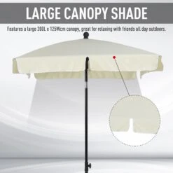 Oasis Rectangular Patio Umbrella Parasol With Tilt - Cream -Home Furnishing Serie Shop 1624274931 17679500