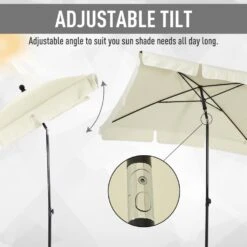 Oasis Rectangular Patio Umbrella Parasol With Tilt - Cream -Home Furnishing Serie Shop 1624274935 73050000