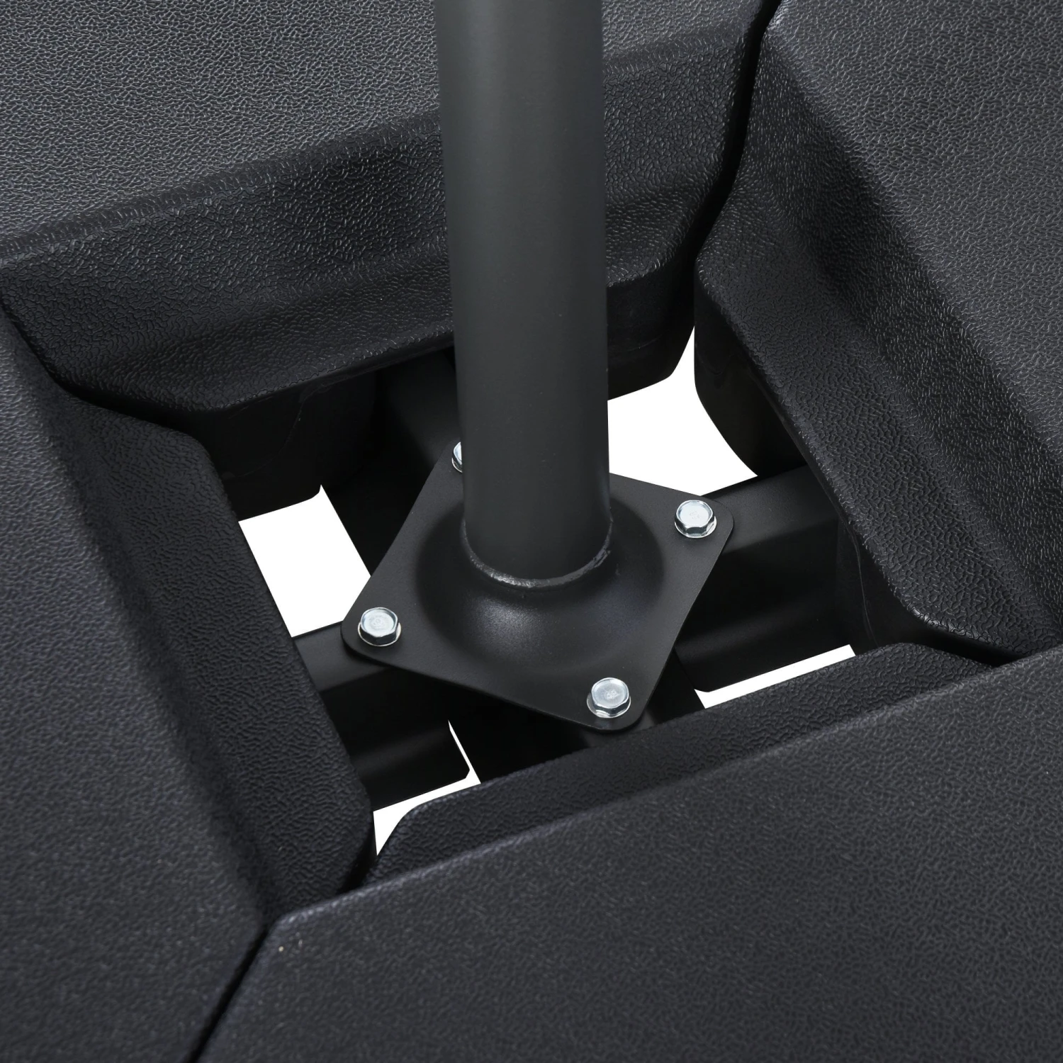 Outsunny 4PCs Fillable Parasol Base W/ Steel Cross Base Garden Umbrella Stand Weight Umbrella Sand Water Plastic Black 5 Outsunny 4PCs Fillable Parasol Base W/ Steel Cross Base Garden Umbrella Stand Weight Umbrella Sand Water Plastic Black - Image 5