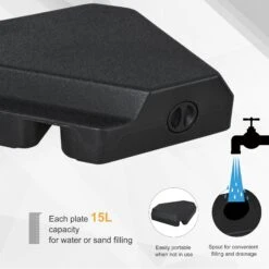 Outsunny 4PCs Fillable Parasol Base W/ Steel Cross Base Garden Umbrella Stand Weight Umbrella Sand Water Plastic Black 16 Outsunny 4PCs Fillable Parasol Base W/ Steel Cross Base Garden Umbrella Stand Weight Umbrella Sand Water Plastic Black -Home Furnishing Serie Shop 1624275440 26538400 eba689c9 56ad 4818 85c4 e06ead6ea5d2