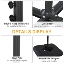 Outsunny 4PCs Fillable Parasol Base W/ Steel Cross Base Garden Umbrella Stand Weight Umbrella Sand Water Plastic Black 17 Outsunny 4PCs Fillable Parasol Base W/ Steel Cross Base Garden Umbrella Stand Weight Umbrella Sand Water Plastic Black -Home Furnishing Serie Shop 1624275443 85936000 642b7770 81b7 4b59 85e4 67f1df3a40e8