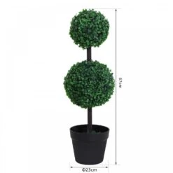 Outsunny Set Of 2 Artificial Boxwood Plant Tree's With Pot - Green -Home Furnishing Serie Shop 1624275713 54529300