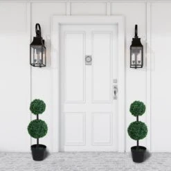 Outsunny Set Of 2 Artificial Boxwood Plant Tree's With Pot - Green -Home Furnishing Serie Shop 1624275721 52802200