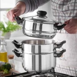 Lewis's Stainless Steel 3 Tier Steamer Pan With Glass - Silver -Home Furnishing Serie Shop 1639571753 98290700