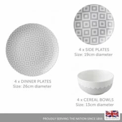 Lewis's 12 Piece Dinner Set - Geo 9 Lewis's 12 Piece Dinner Set - Geo -Home Furnishing Serie Shop 1644571033 94502100
