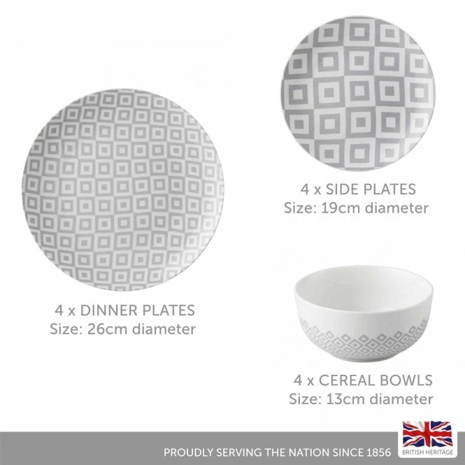 Lewis's 12 Piece Dinner Set - Geo 3 Lewis's 12 Piece Dinner Set - Geo - Image 3