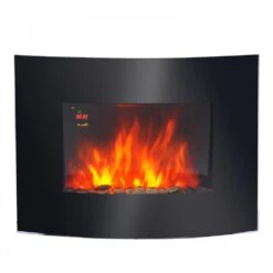 HOMCOM Electric Wall Mounted Fire Place Slimline Plasma Fan Heater Backlit 900/1800W
