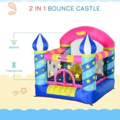 Outsunny Kids Bounce Castle House Inflatable Trampoline Basket With Inflator For Age 3-12 Castle Stars Design 13 Outsunny Kids Bounce Castle House Inflatable Trampoline Basket With Inflator For Age 3-12 Castle Stars Design -Home Furnishing Serie Shop 1645287088 81441500