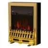 HOMCOM LED Flame Electric Fire Place 2000W Coal Burning Effect Heat-Golden