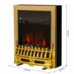 HOMCOM LED Flame Electric Fire Place 2000W Coal Burning Effect Heat-Golden 12 HOMCOM LED Flame Electric Fire Place 2000W Coal Burning Effect Heat-Golden -Home Furnishing Serie Shop 1645289614 42649300