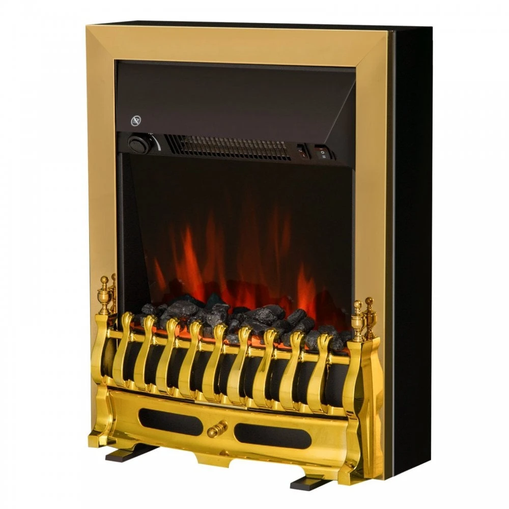 HOMCOM LED Flame Electric Fire Place 2000W Coal Burning Effect Heat-Golden 8 HOMCOM LED Flame Electric Fire Place 2000W Coal Burning Effect Heat-Golden - Image 8