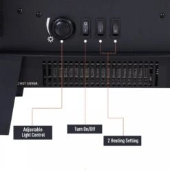 HOMCOM Electric Heater Freestanding Fireplace Artificial Flame Effect W/ Safety Thermostat 950w/1850W Tempered Glass Casing -Home Furnishing Serie Shop 1645290054 27413700 6fd0a12b 92f7 4567 b900 3f0376303e38