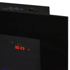 HOMCOM 2000W Wall Mounted Tempered Large LED Flat Glass Electric Fireplace Heater Black -Home Furnishing Serie Shop 1645290183 66756700