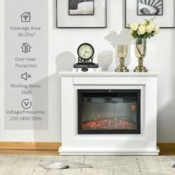 HOMCOM Electric Fireplace Suite With Remote Control, 1kW/2kW Freestanding Fireplace Heater With Flame Effect, Overheat Protection, 7-day Programmable Timer Safe Cut-Off -Home Furnishing Serie Shop 1645290289 71418000 ecab689d d604 4a51 a147 cf43979ce174