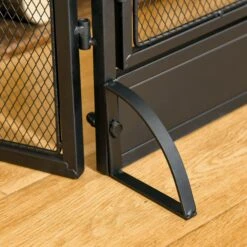 HOMCOM 3-Panel Folding Fireplace Screen With Door, Freestanding Spark Guard, Metal Mesh Fireguard, Black Door Mesh 17 HOMCOM 3-Panel Folding Fireplace Screen With Door, Freestanding Spark Guard, Metal Mesh Fireguard, Black Door Mesh -Home Furnishing Serie Shop 1645290476 41872900