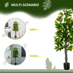 HOMCOM Artificial Lemon Tree Fake Decorative Fruits Plant In Nursery Pot For Indoor Outdoor Décor, 135cm -Home Furnishing Serie Shop 1645291807 98722600 901de4d2 e465 4e58 82b5 d622c04b0ef1