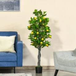 HOMCOM Artificial Lemon Tree Fake Decorative Fruits Plant In Nursery Pot For Indoor Outdoor Décor, 135cm -Home Furnishing Serie Shop 1645291830 67384200 33d36d9f e536 40bc 92b1 6544085b6d06