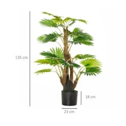 Artificial Tropical Palm Tree Fake Decorative Plant In Nursery Pot For Indoor Outdoor Decor
